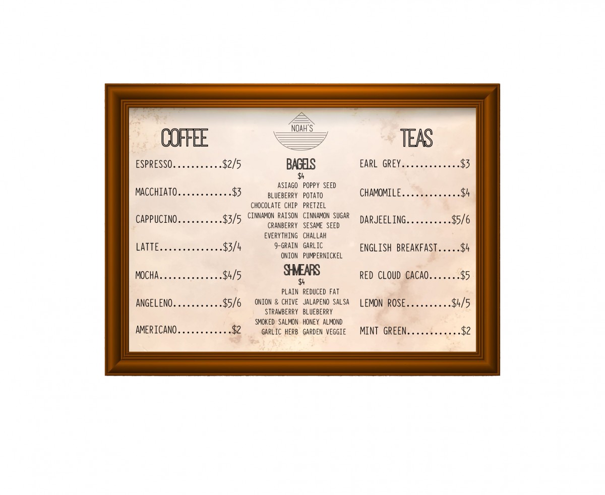 menu sign
